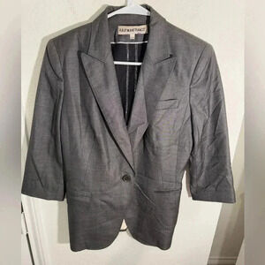 Kuafmanfranco Wool Silk Blend Silver Blazer Jacket Womens Size 8 44